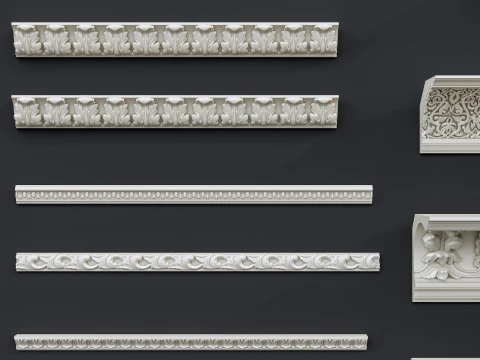 Classic carvings moldings 14 3D Model