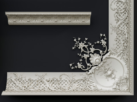 Classic carvings moldings 14 Modèle 3D