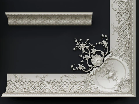 Classic carvings moldings 14 3D Model