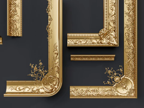 Classic carvings moldings 14 3D Model