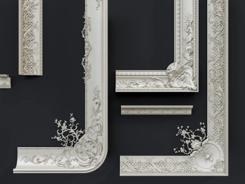 Classic carvings moldings 14 3D Model