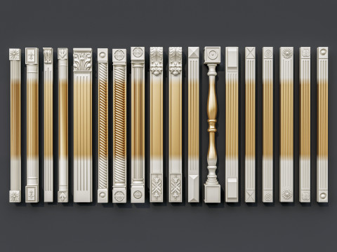 Classic carvings moldings 15 3D Model