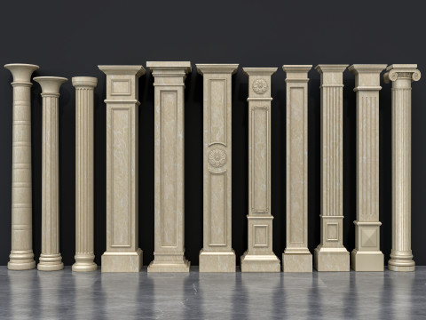 Classic colums 16 Model 3D
