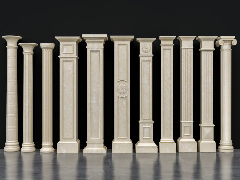 Classic colums 16 Model 3D