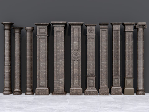 Classic colums 16 Model 3D