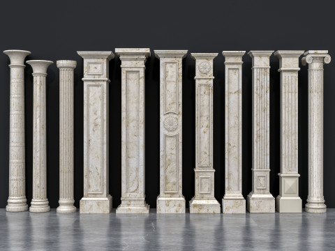 Classic colums 16 Model 3D