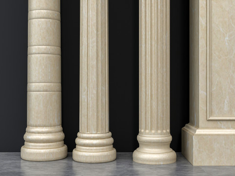 Classic colums 16 Model 3D