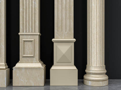 Classic colums 16 Model 3D