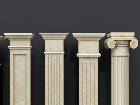 Classic colums 16 Model 3D