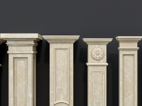 Classic colums 16 Model 3D