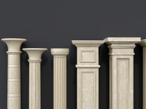 Classic colums 16 Model 3D