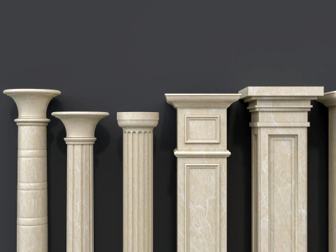 Klassieke kolommen 16 3D Model