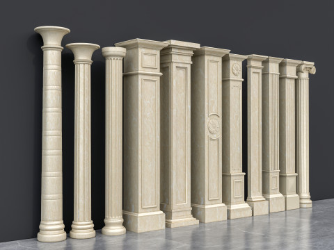 Classic colums 16 Model 3D