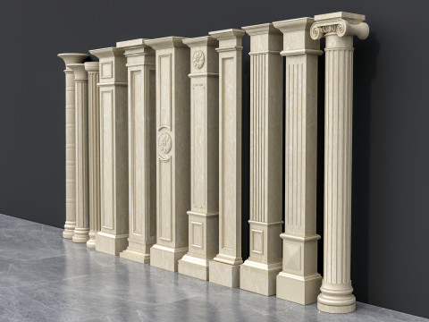 Classic colums 16 Model 3D
