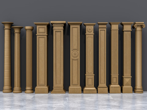 Classic colums 16 Model 3D