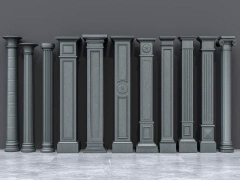 Classic colums 16 Model 3D