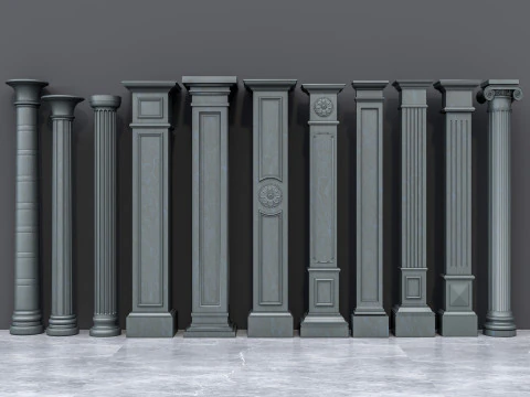 Klassieke kolommen 16 3D Model