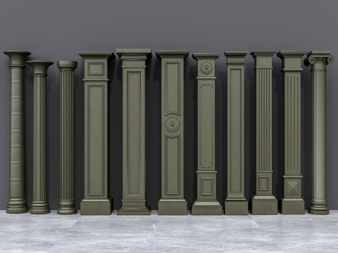 Classic colums 16 Model 3D