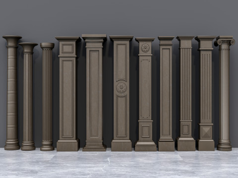 Classic colums 16 Model 3D