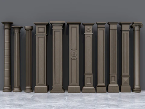 Klassieke kolommen 16 3D Model