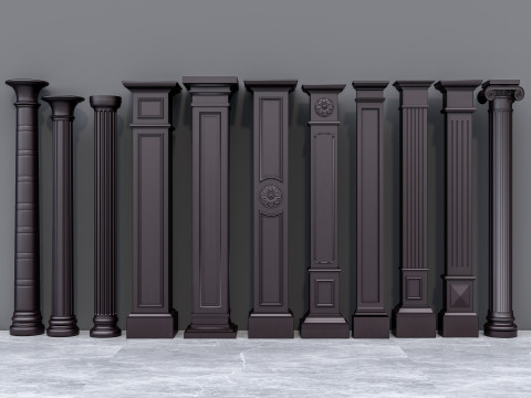 Classic colums 16 Model 3D