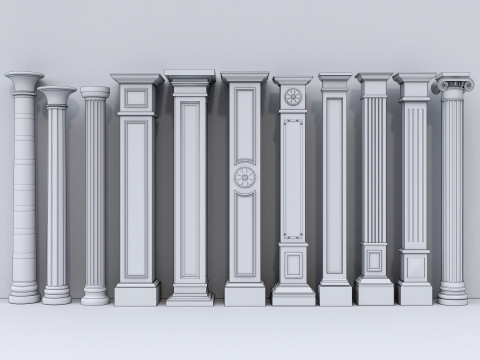 Classic colums 16 Model 3D