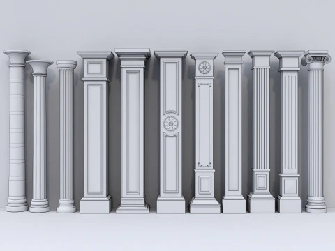 Klassieke kolommen 16 3D Model