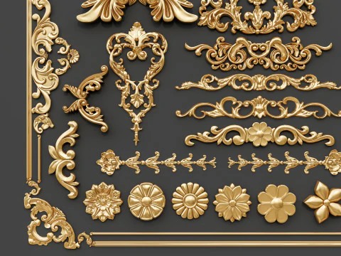 Classic carvings moldings 29 3D Model