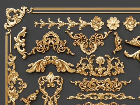 Classic carvings moldings 29 3D Model