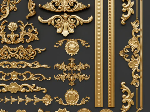 Classic carvings moldings 29 3D Model