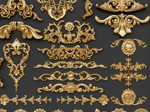 Classic carvings moldings 29 3D Model