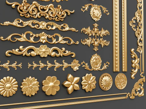 Classic carvings moldings 29 3D Model