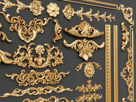 Classic carvings moldings 29 3D Model