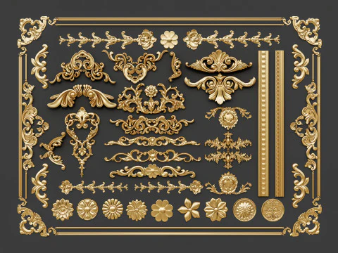 Classic carvings moldings 29 3D Model