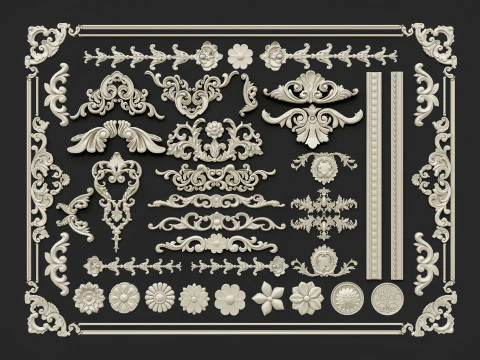 Classic carvings moldings 29 3D Model
