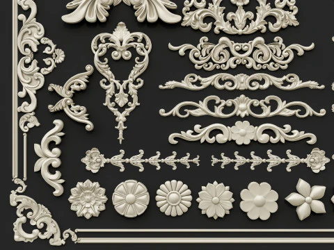 Classic carvings moldings 29 3D Model