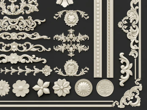 Classic carvings moldings 29 3D Model