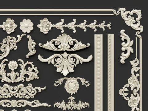 Classic carvings moldings 29 3D Model