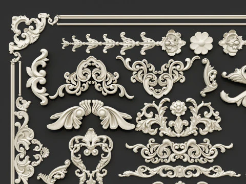 Classic carvings moldings 29 3D Model