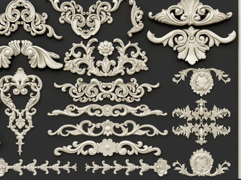 Classic carvings moldings 29 3D Model