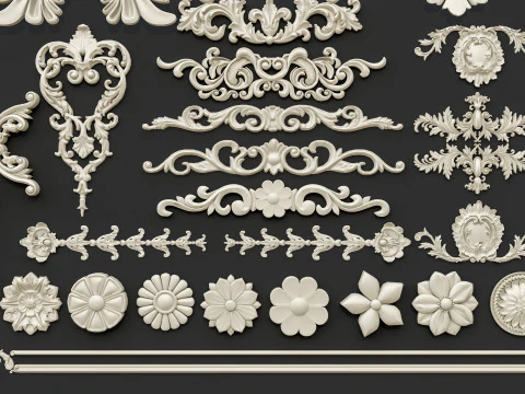 Classic carvings moldings 29 3D Model