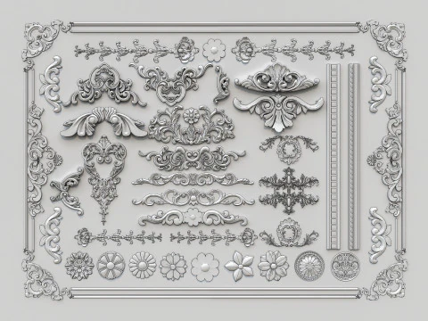 Classic carvings moldings 29 3D Model
