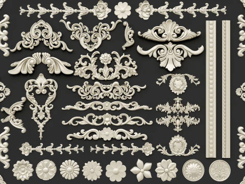 Classic carvings moldings 29 3D Model
