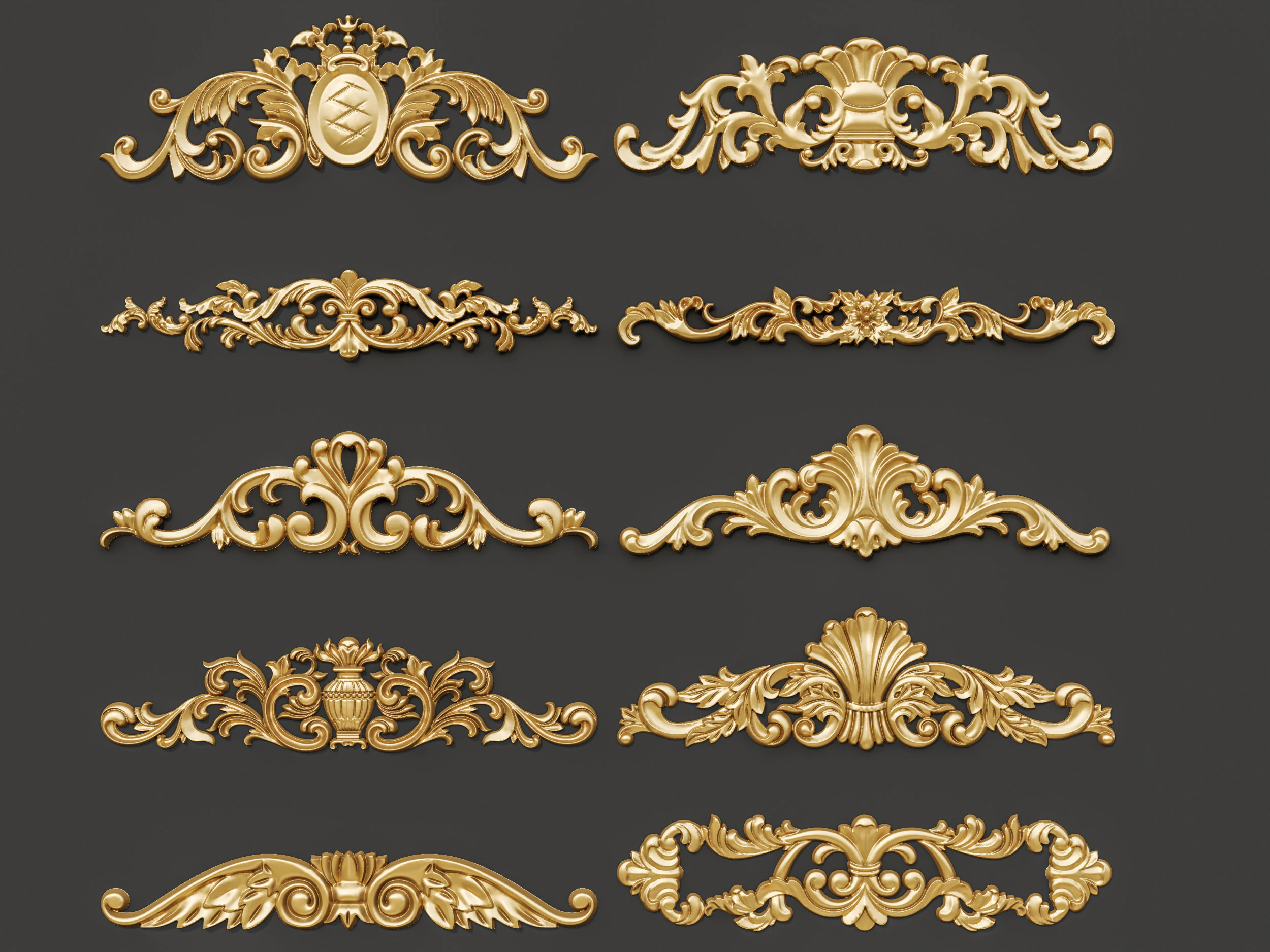 Classic carvings moldings 87 3D Model .c4d .max .obj .3ds .fbx .stl .blend 