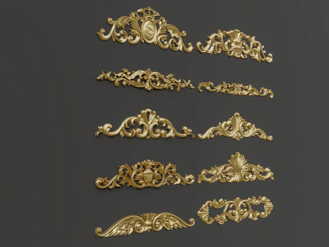 Classic carvings moldings 87 3D Model