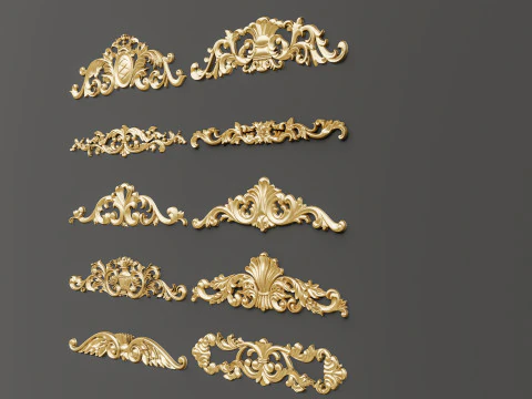 Classic carvings moldings 87 3D Model