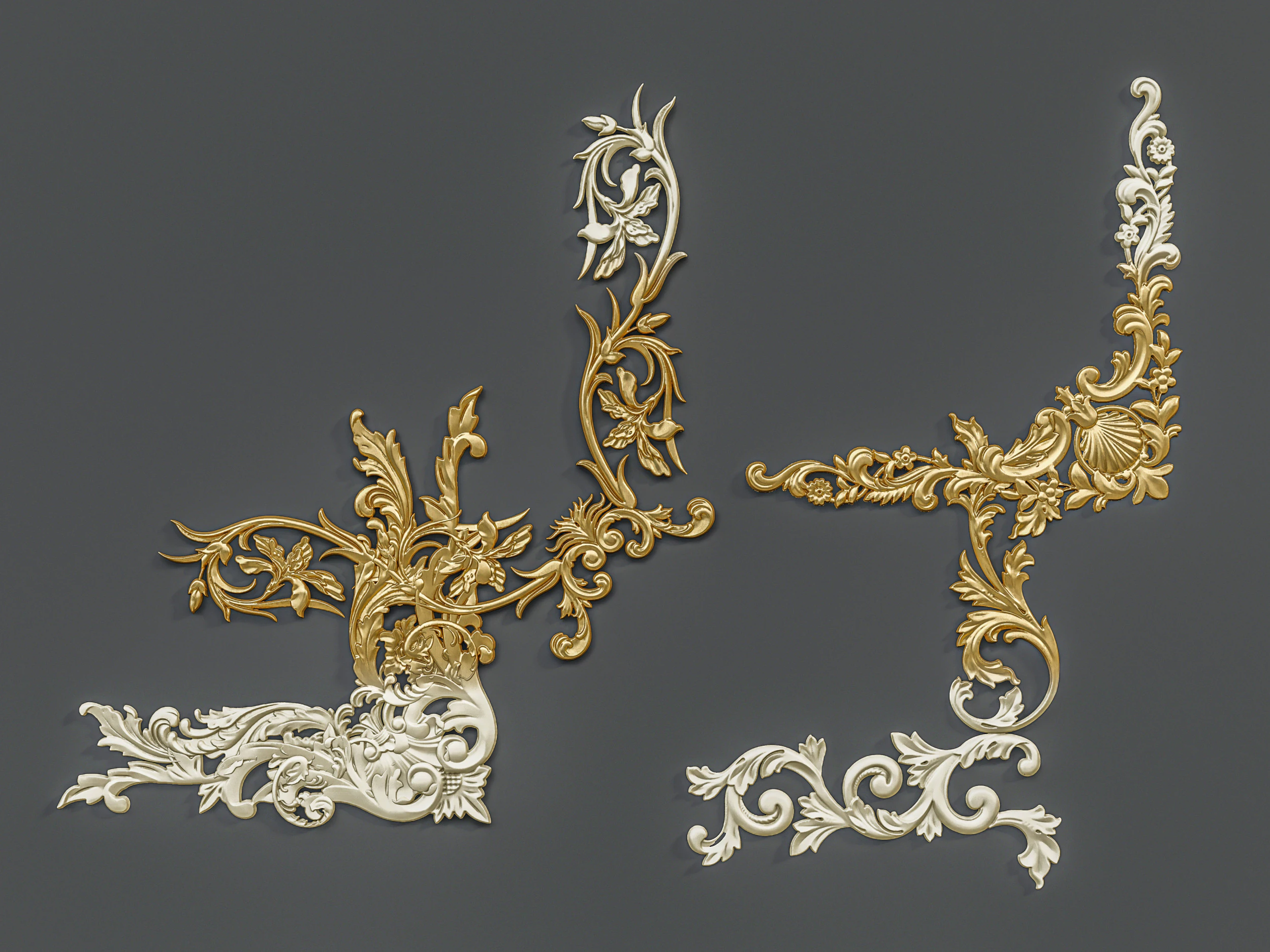 Classic carvings moldings 88 3D Model .c4d .max .obj .3ds .fbx .stl .blend 