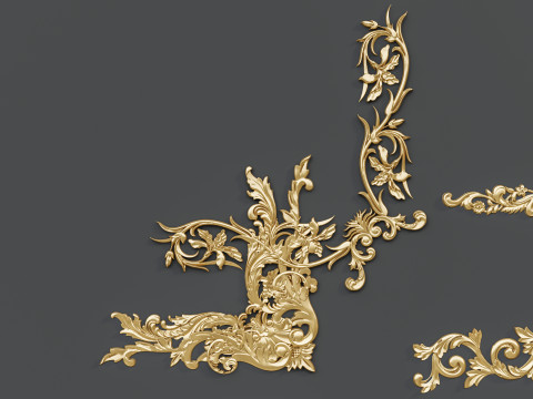 Classic carvings moldings 88 3D Model