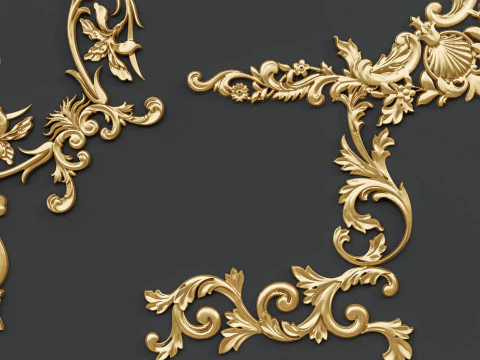 Classic carvings moldings 88 3D Model