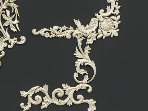 Classic carvings moldings 88 3D Model